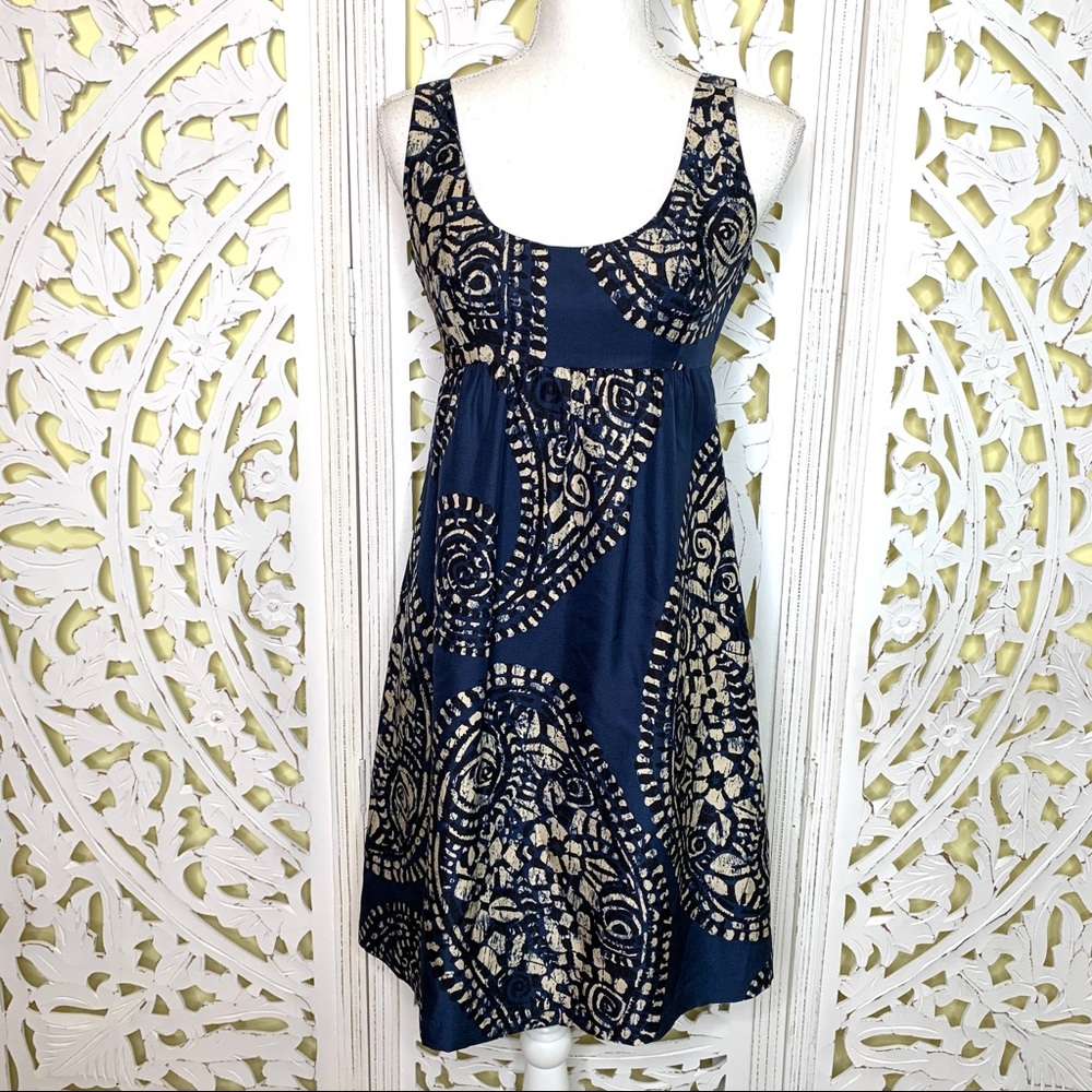 Michael Kors Navy Silk Empire Waist Dress